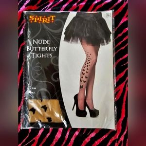 Nude Butterfly Tights Fairycore Goth Grunge Spirit Halloween S/M 110-150 Lbs